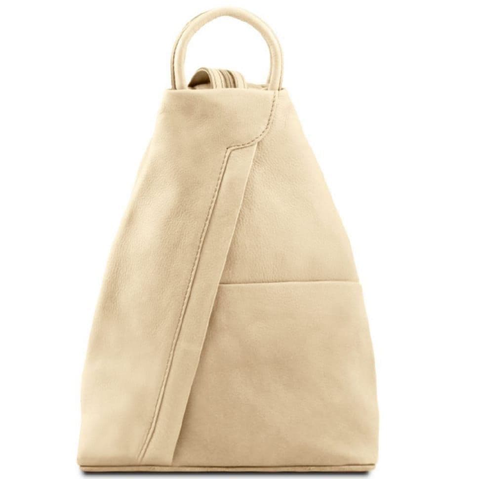 Шкіряний рюкзак Tuscany Leather Shanghai TL140963 (бежевий)