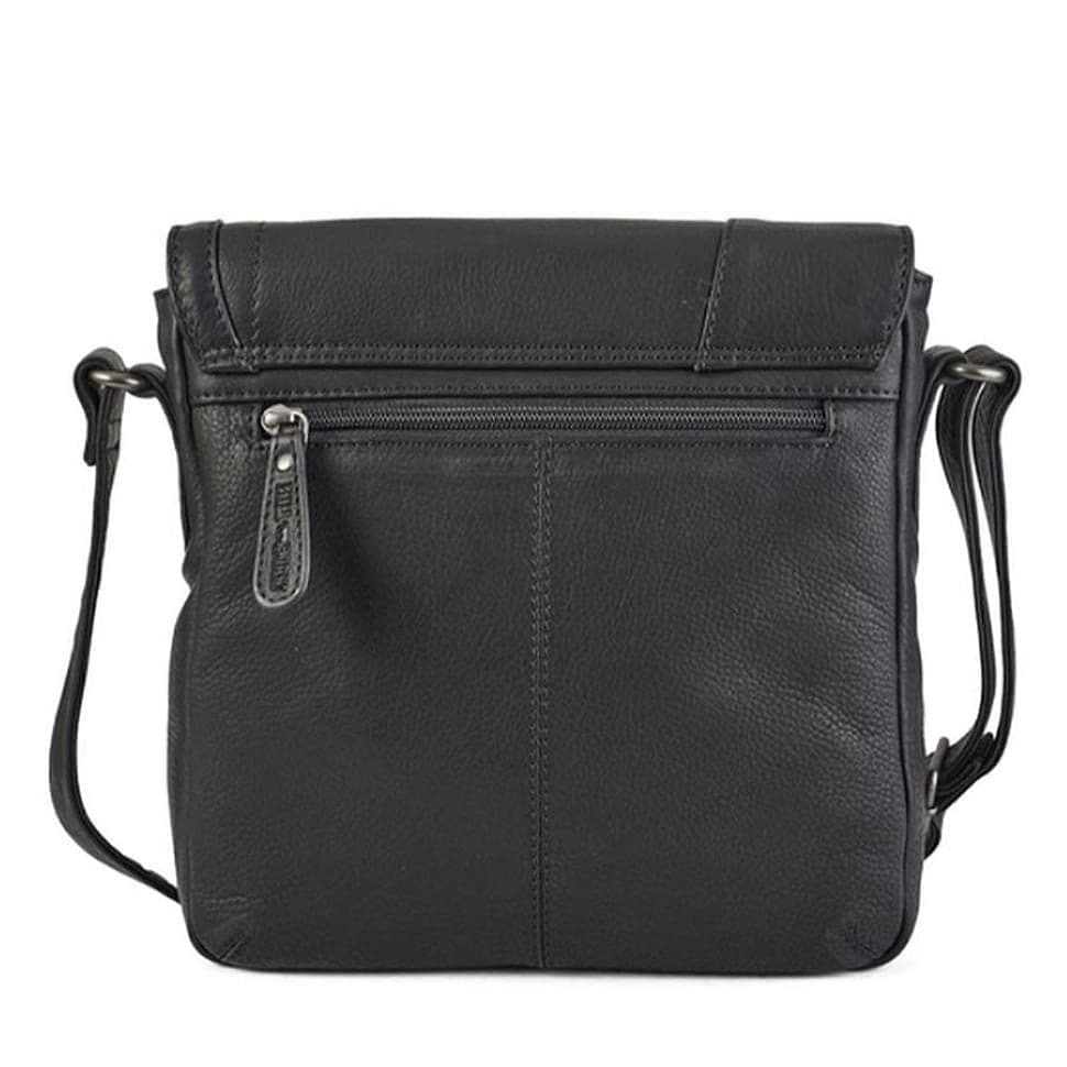 Чоловіча сумка на плече Hill Burry HB3336A з косим клапаном чорна — 2