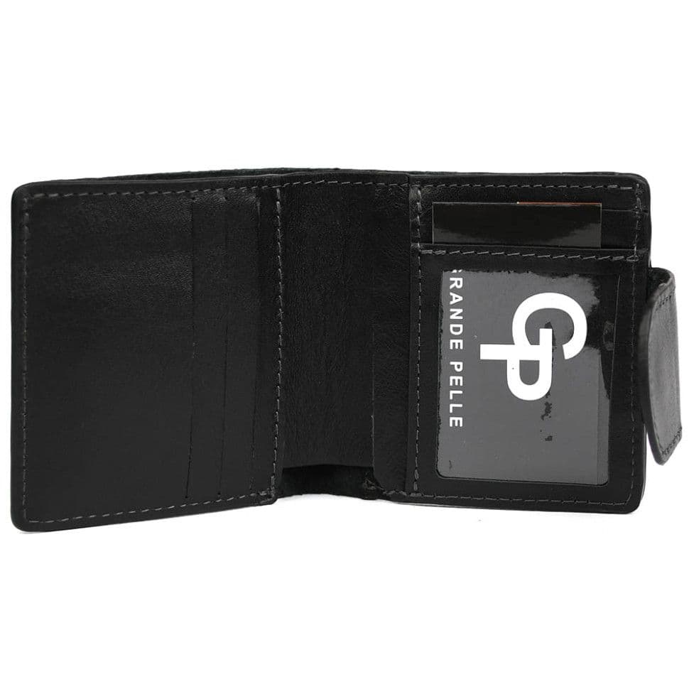 Портмоне з монетницей Grande Pelle 500610 чорне — 3