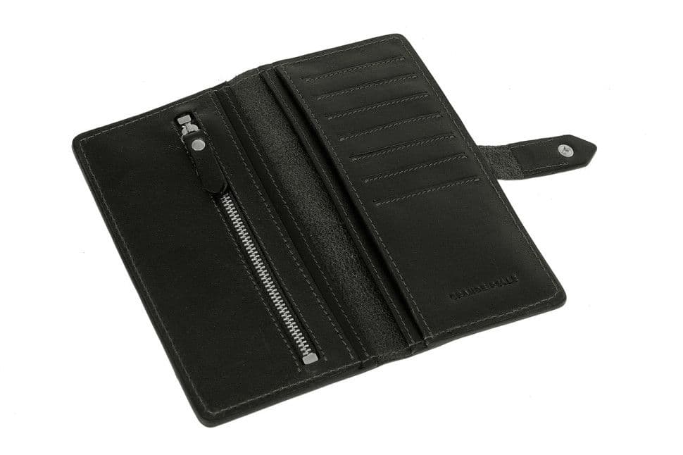 Довге портмоне Grande Pelle 524610 глянсова шкіра чорний — 2