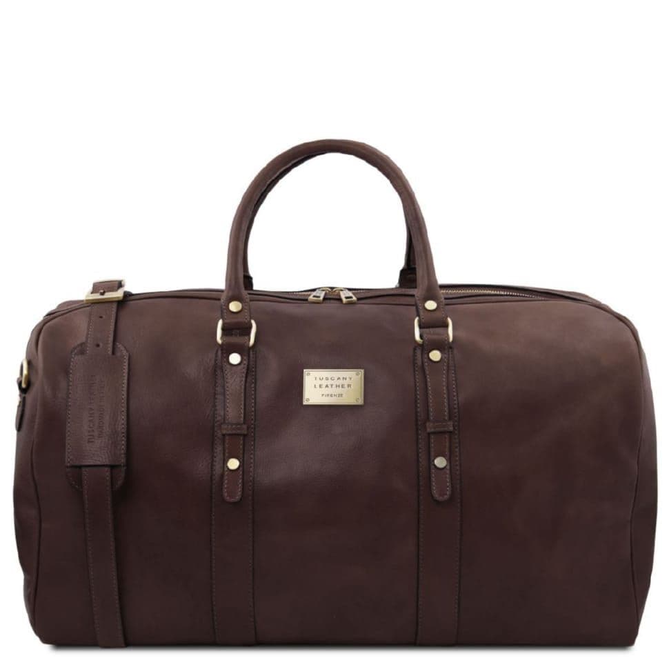 Francoforte дорожня шкіряна сумка weekender Tuscany TL142338 (Темно-коричневий)