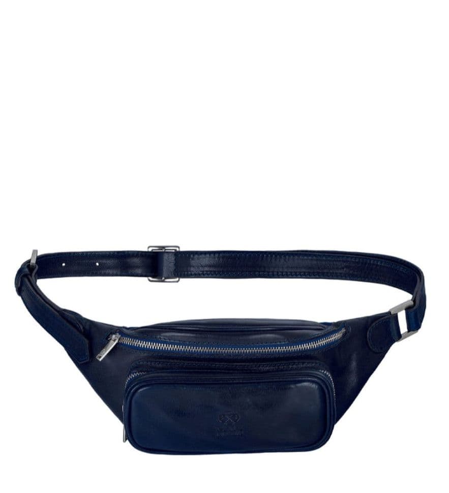 Жіноча шкіряна сумка-слінг Belly Bag - Independent People - синій колір - Time Resistance 5231801W — 2
