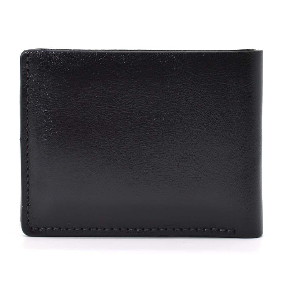 Чоловіче шкіряне портмоне чорне глянсове Grande Pelle 508610 — 4