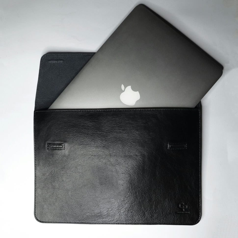 Шкіряний чохол для MacBook 13', чорний — 2
