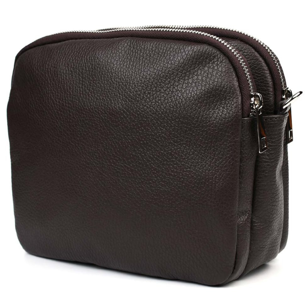 Шкіряна жіноча сумка Virginia Conti Italy - VC02807brown коричнева — 4