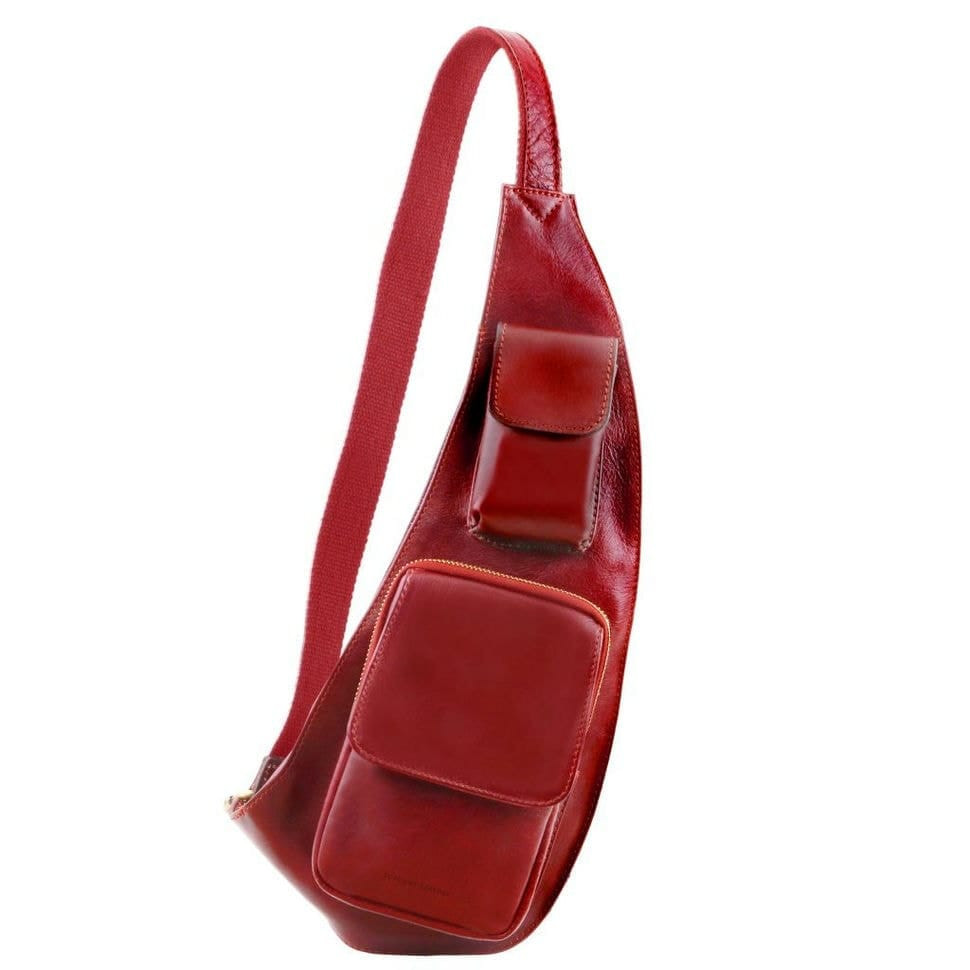 Шкіряний рюкзак для досуга через плече Tuscany Leather TL141352 (червоний)