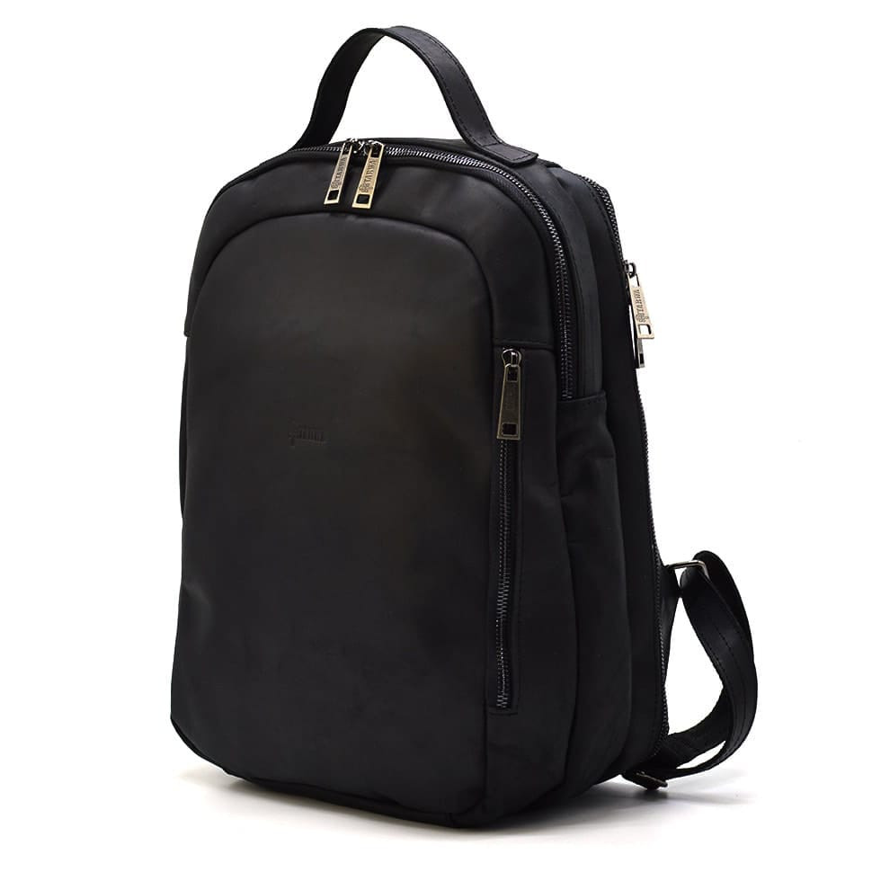 Міський чорний рюкзак RA-3072-3md TARWA шкіра Crazy Horse