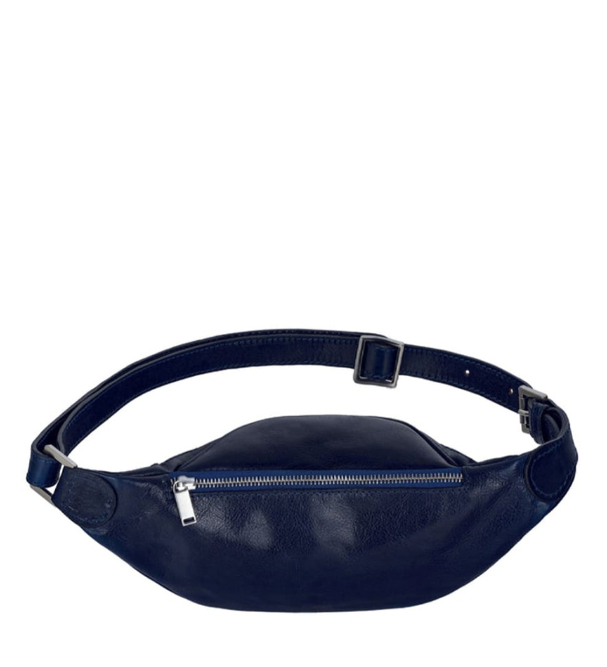 Жіноча шкіряна сумка-слинг Belly Bag - Independent People - синій колір - Time Resistance 5231801W — 3