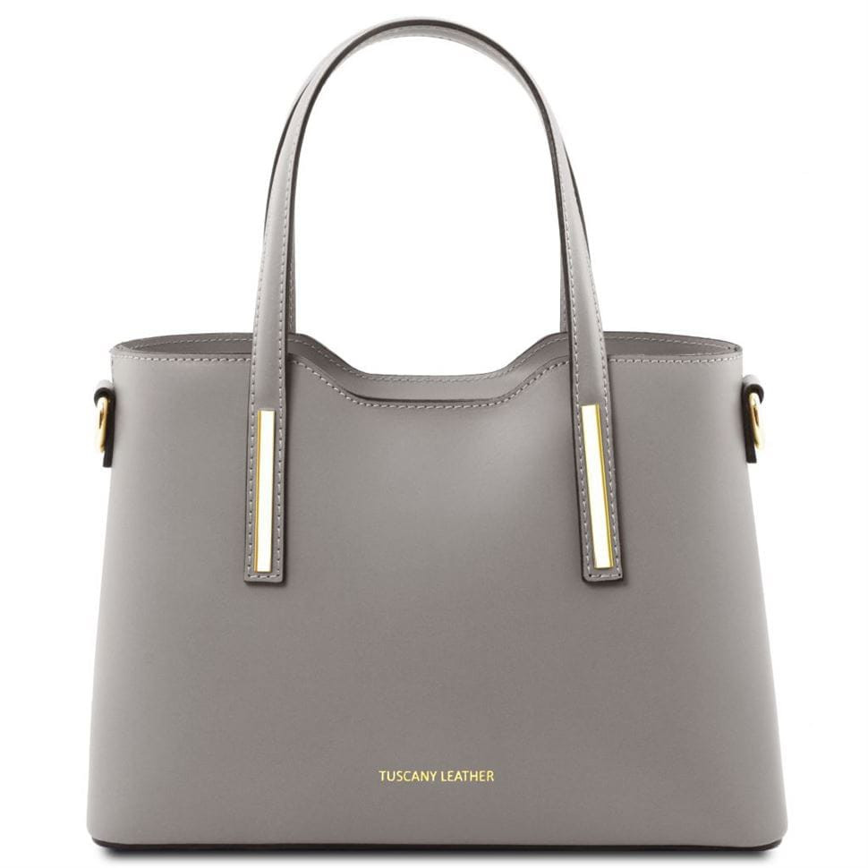 Стильна шкіряна сумка для ділових леди Olimpia TL141521 - малий розмір (світло-сірий)