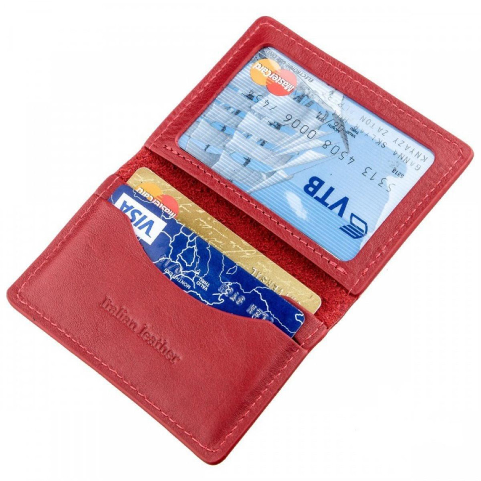 Обкладинка на права ID паспорт автодокументи Grande Pelle 221660 червона — 4