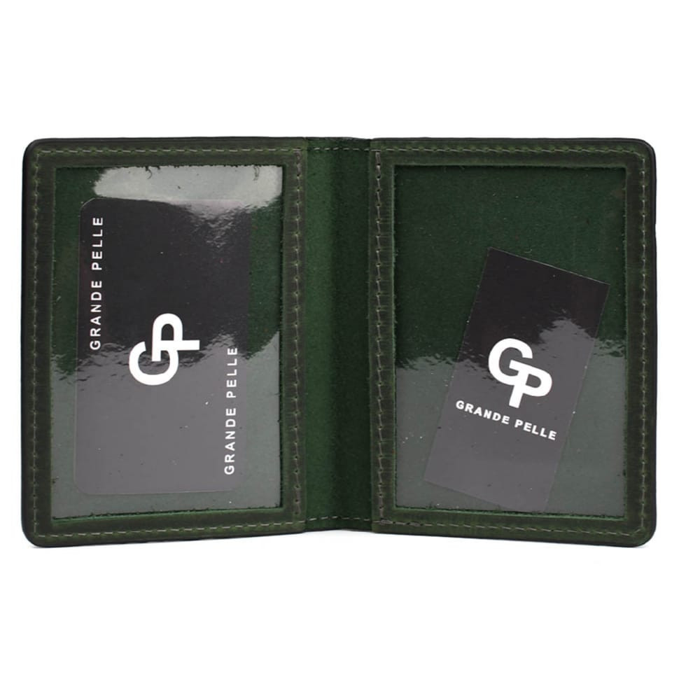 Кожаная обложка Удостоверение офицера Grande Pelle 259191 зеленая — 2