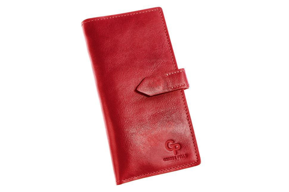Портмоне, червоне жіноче с хлястиком Grande Pelle 524660 — 4