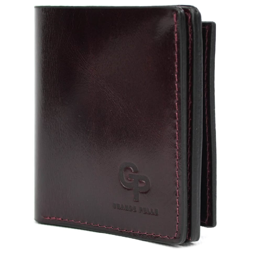 Портмоне Lettera с монетницей, бордовий Алькор Grande Pelle 537361 — 3
