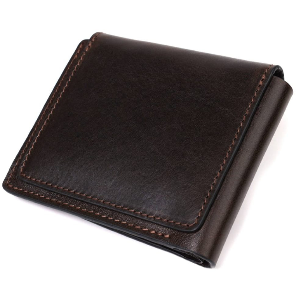 Чоловіче шкіряне портмоне коричневе Grande Pelle 545620 — 3