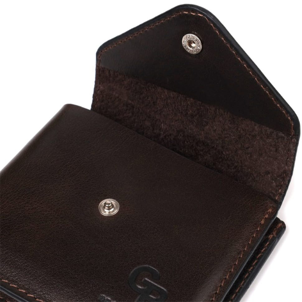 Чоловіче шкіряне портмоне коричневе Grande Pelle 545620 — 4