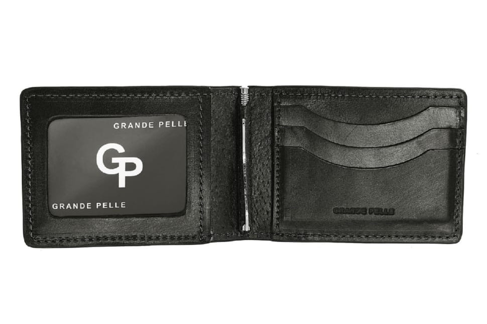 Затискач Grande Pelle 107610 глянцевая шкіра чорний — 3