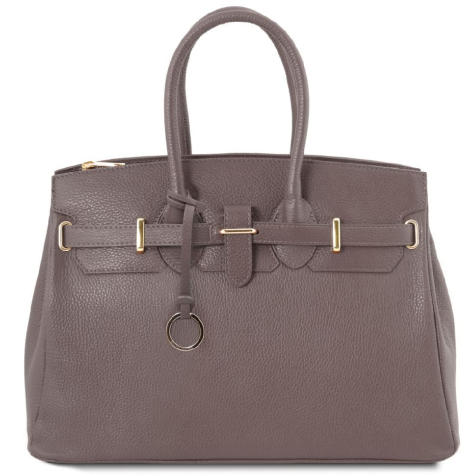 TL Bag шкіряна сумка жіноча Tuscany TL141529 (сірий)