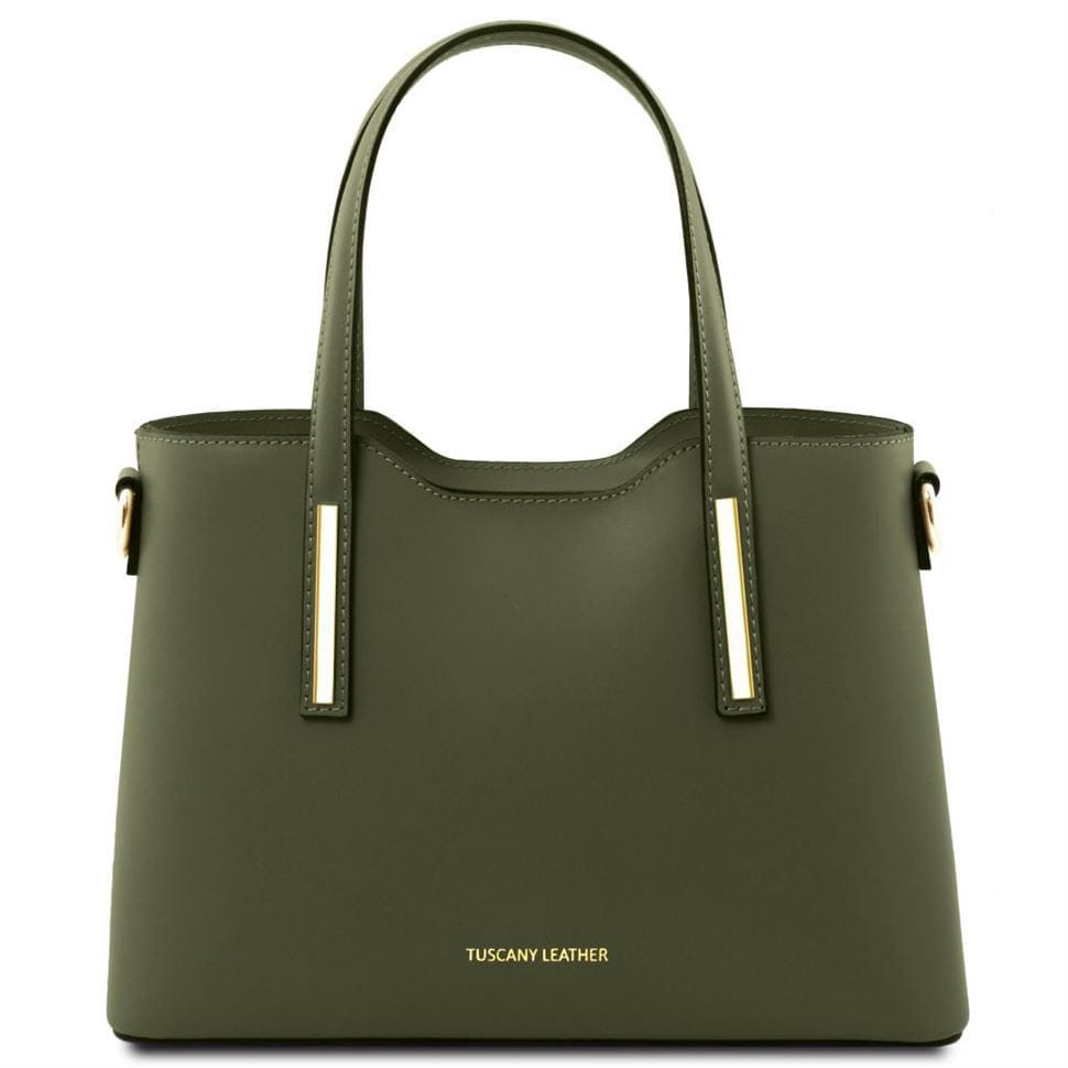 Стильна шкіряна сумка для ділових леди Olimpia TL141521 - малий розмір (Forest Green)