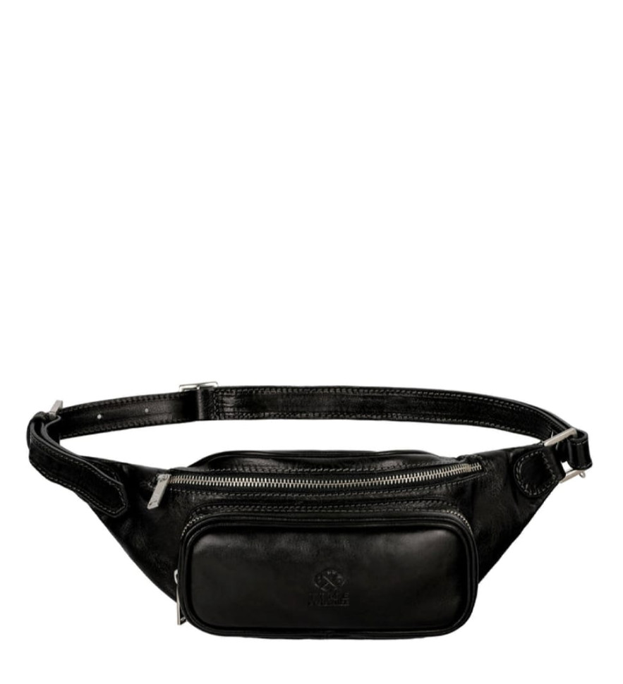 Жіноча шкіряна сумка-слинг Belly Bag - Independent People - чорний колір - Time Resistance 5225001W — 3