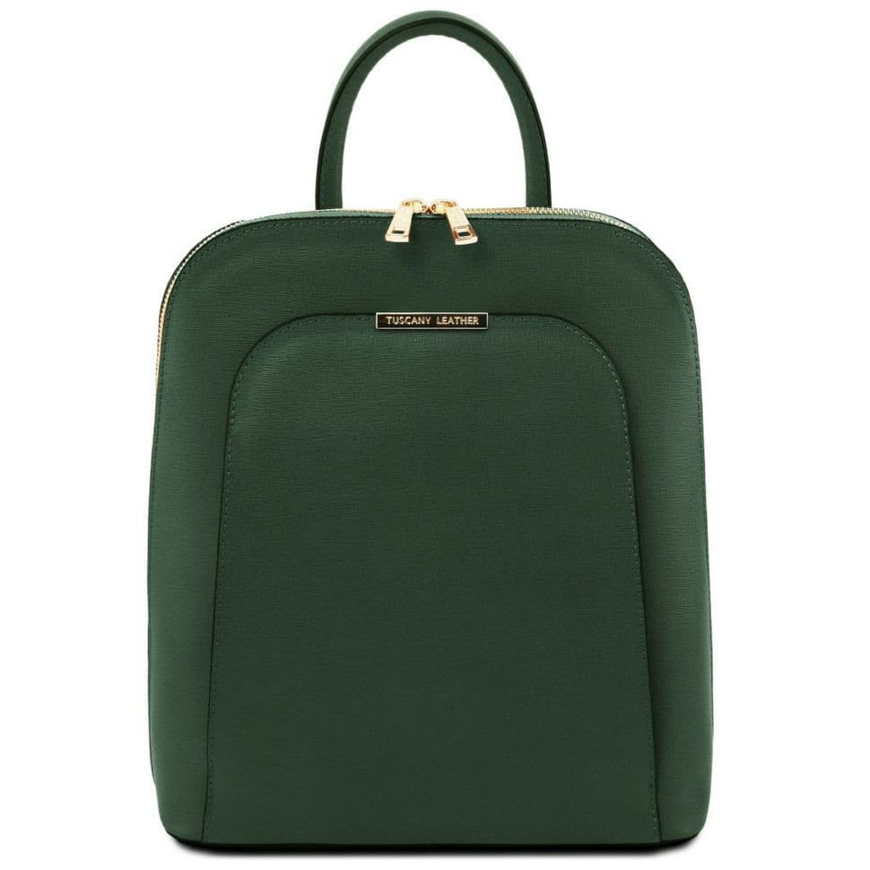 Жіночий рюкзак шкіряний из сафʼянової шкіри Tuscany TL141631 (Forest Green) — фото 1
