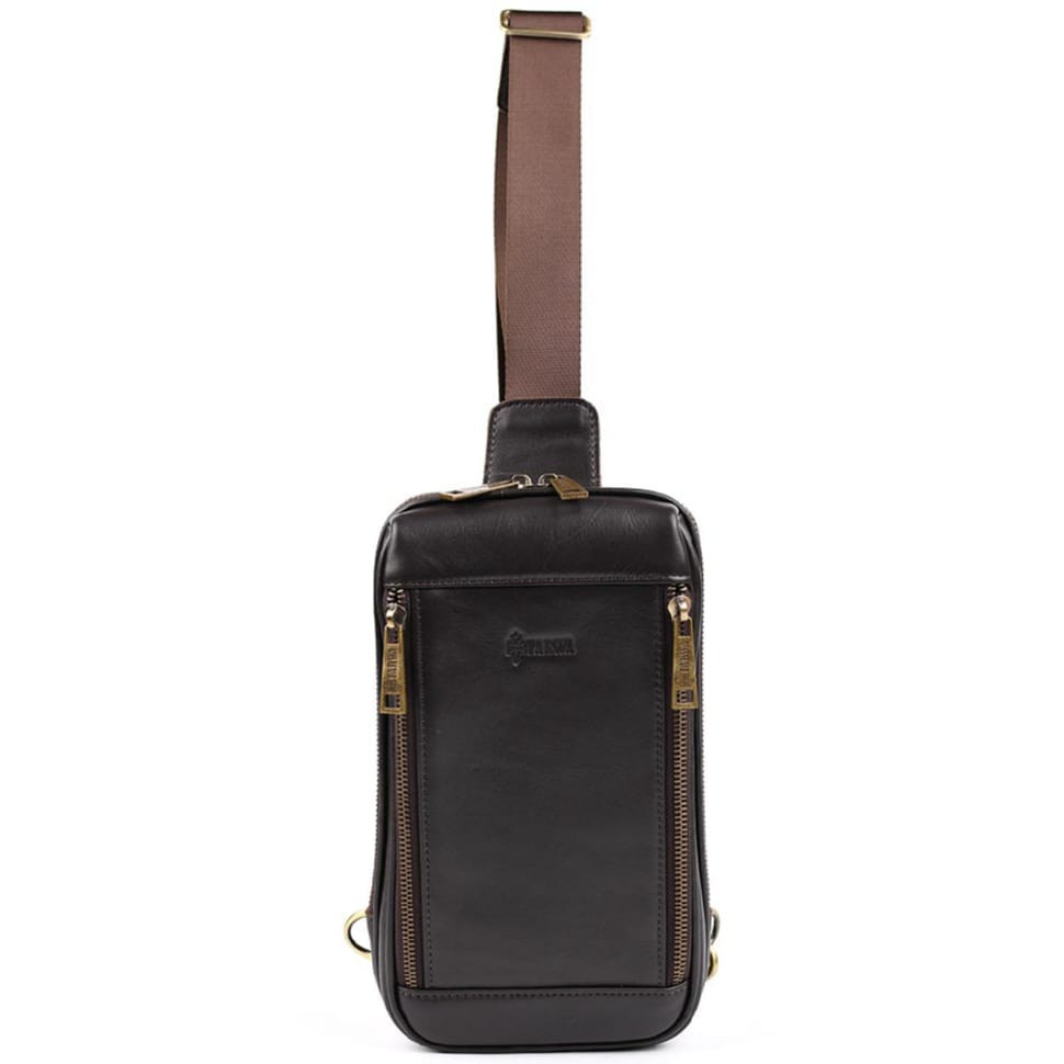 Чоловіча сумка бизнес слинг, деловой стиль TARWA GC-1536-4lx коричнева — 3
