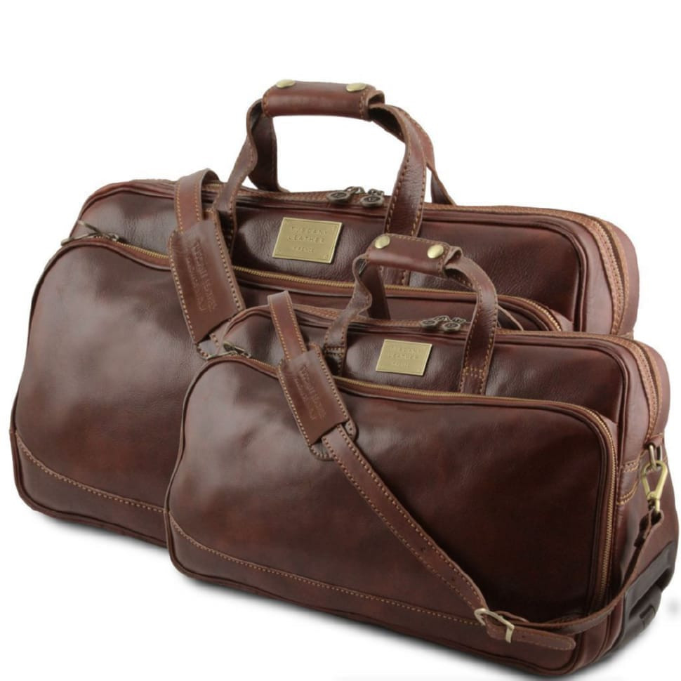 Шкіряний набор сумок на колесах Tuscany Leather Bora Bora TL3072 (коричневий)