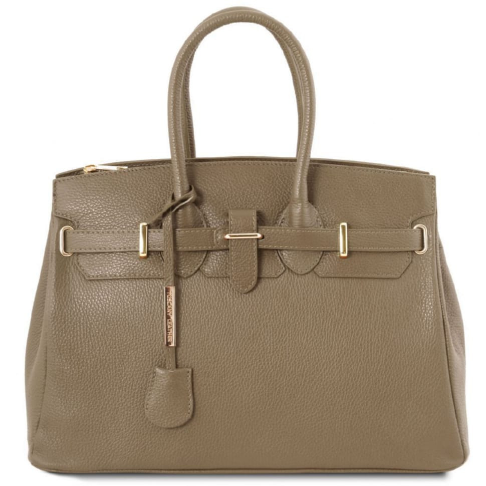 TL Bag шкіряна сумка жіноча Tuscany TL141529 (темний серо-коричневий)