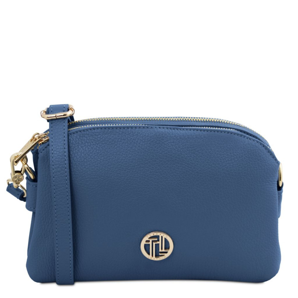 Жіноча шкіряна сумка через плече Tuscany Lily TL142375 (Denim)
