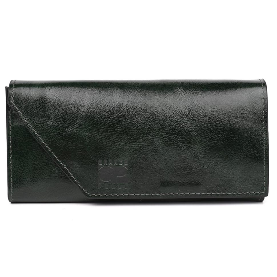 Портмоне жіноче велике Festa зелений Grande Pelle 513391 — 3