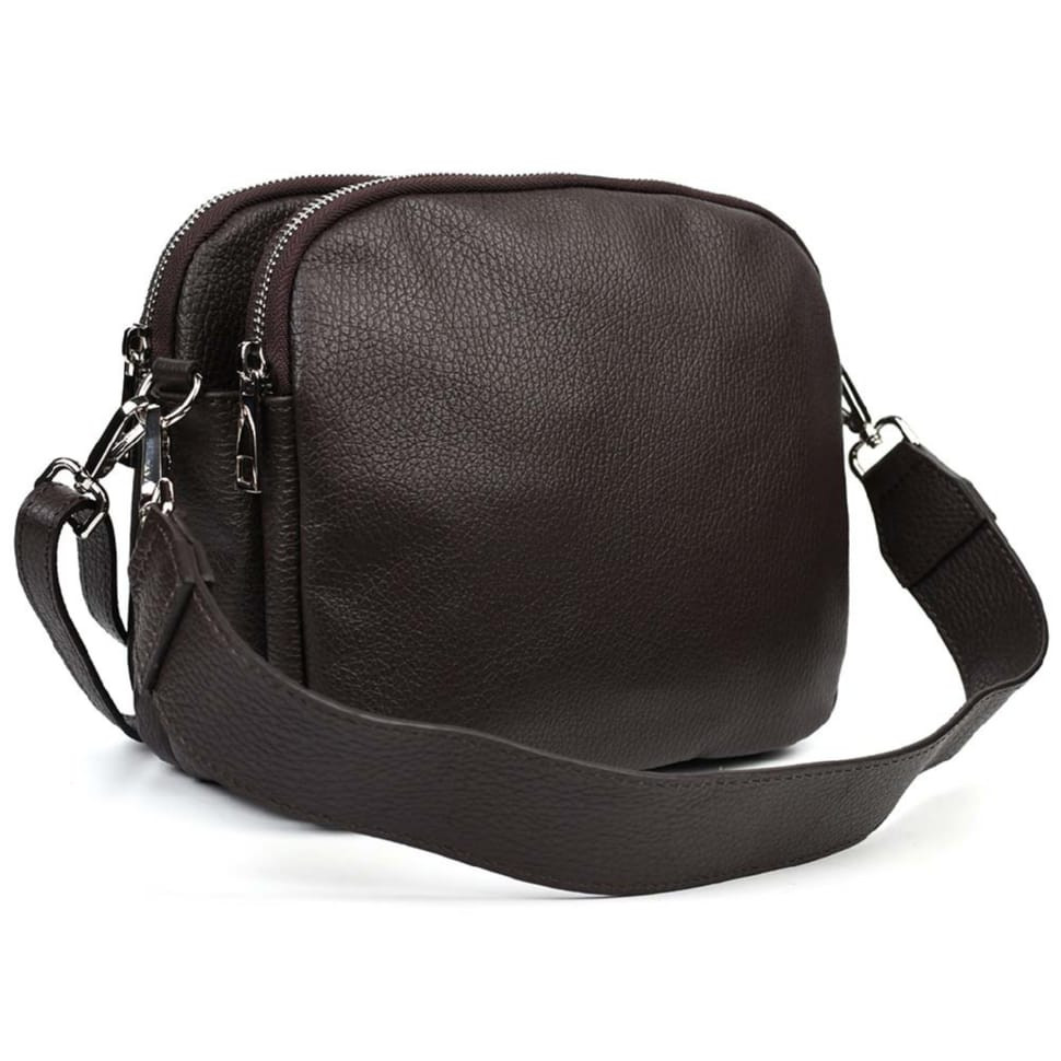 Шкіряна жіноча сумка Virginia Conti Italy - VC02807brown коричнева