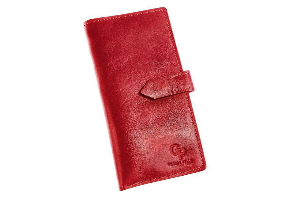 Портмоне, червоне жіноче с хлястиком Grande Pelle 524660 — 2