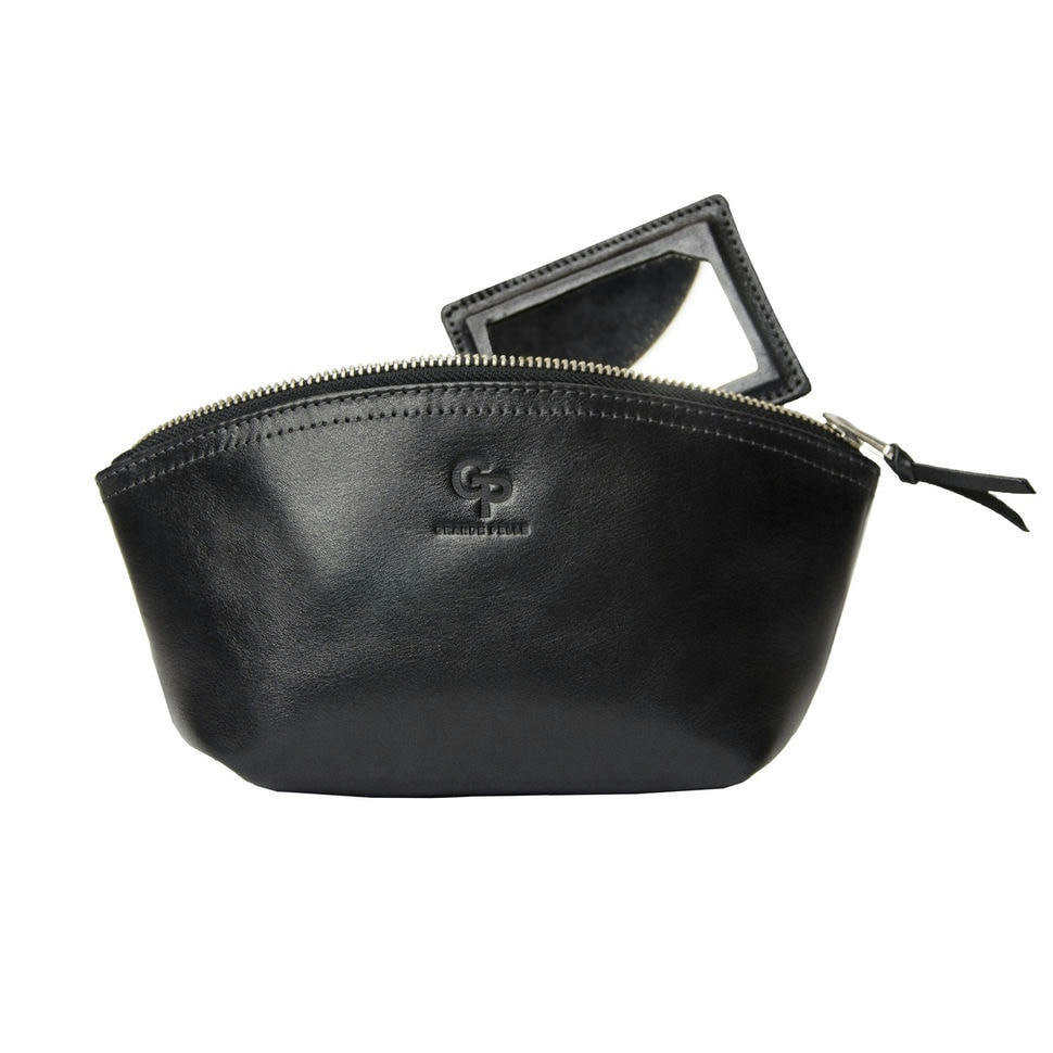 Косметичка Grande Pelle 805610 глянцевая шкіра чорна — 2