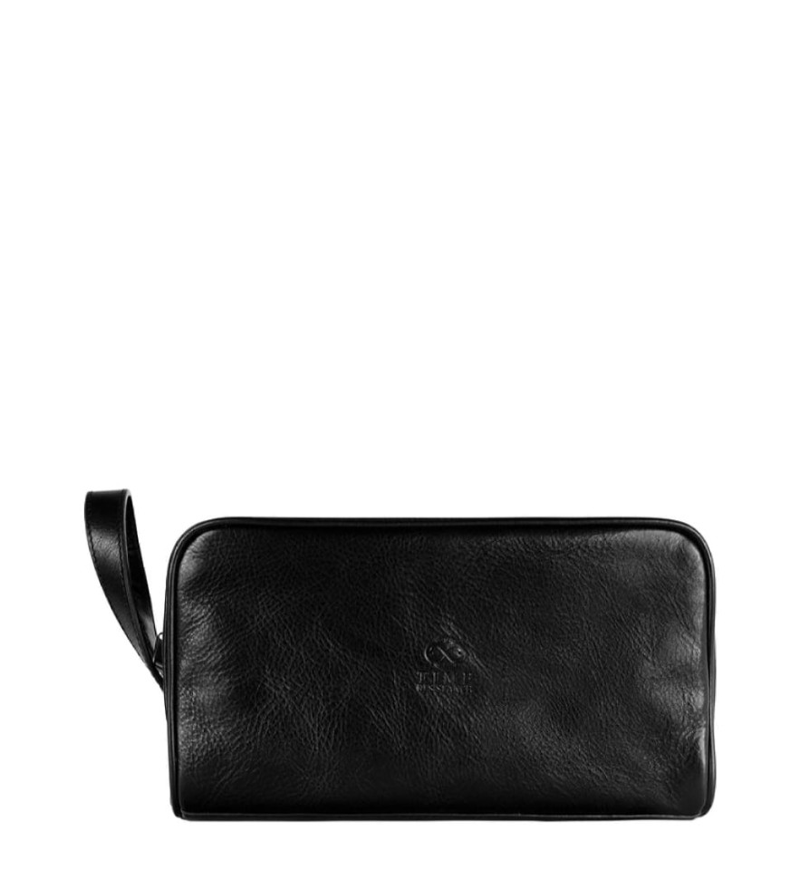 Жіноча шкіряна косметичка Dopp Kit - All the Kings Men - чорний колір - Time Resistance 5228201W