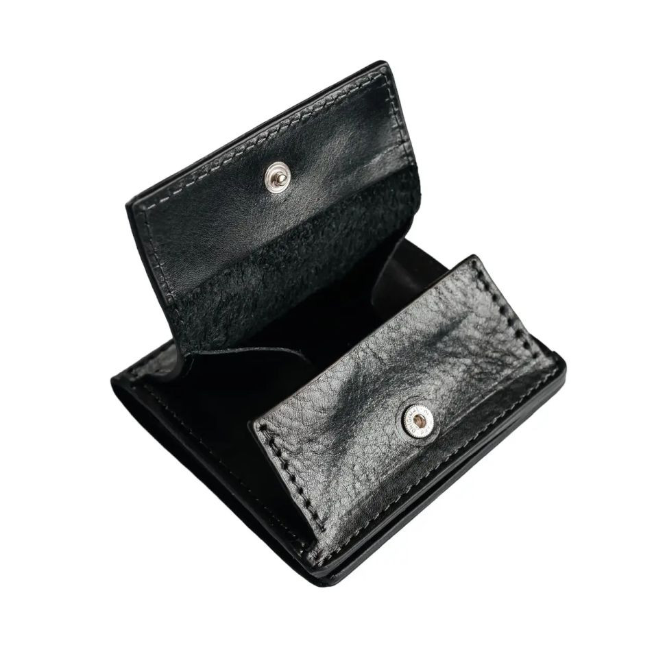 Чоловіче шкіряне портмоне бифолд с монетницей Grande Pelle 528610 чорне — 3