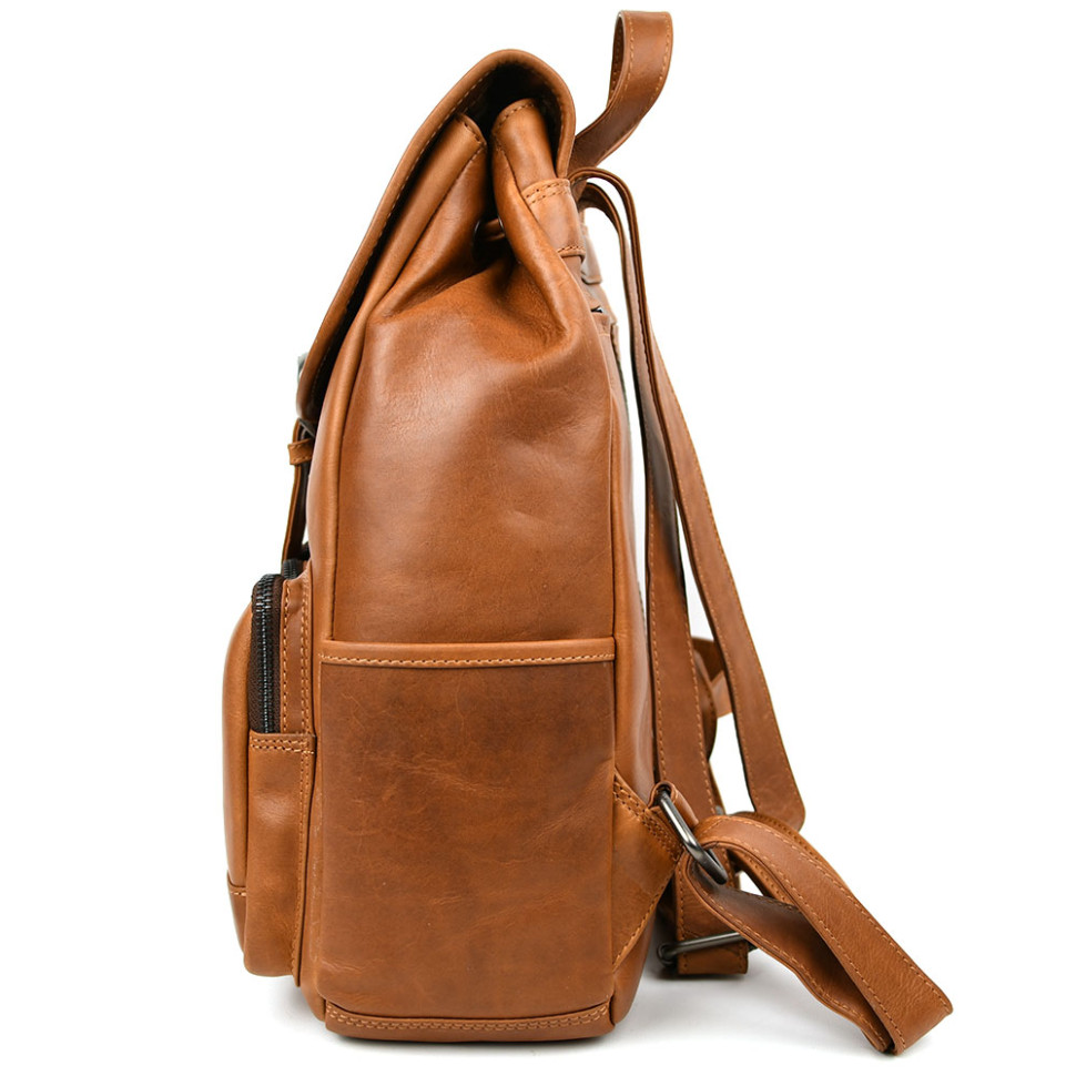 Міський шкіряний рюкзак HILL BURRY HB4066B рудий — 4