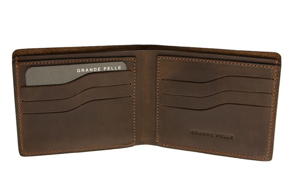 Портмоне чоловіче шкіряне Onda коричневе Grande Pelle 507120 — 2