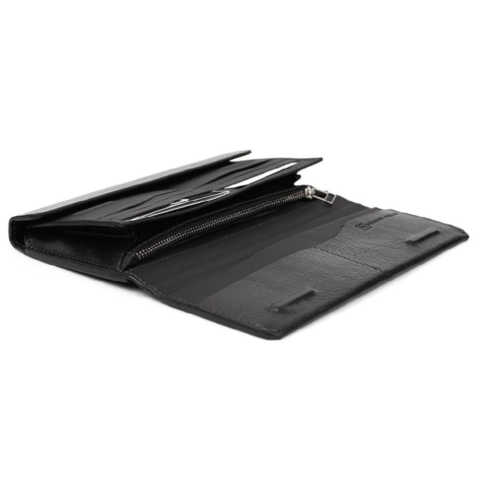 Шкіряне портмоне глянцевая шкіра чорне Grande Pelle 552610 — 4