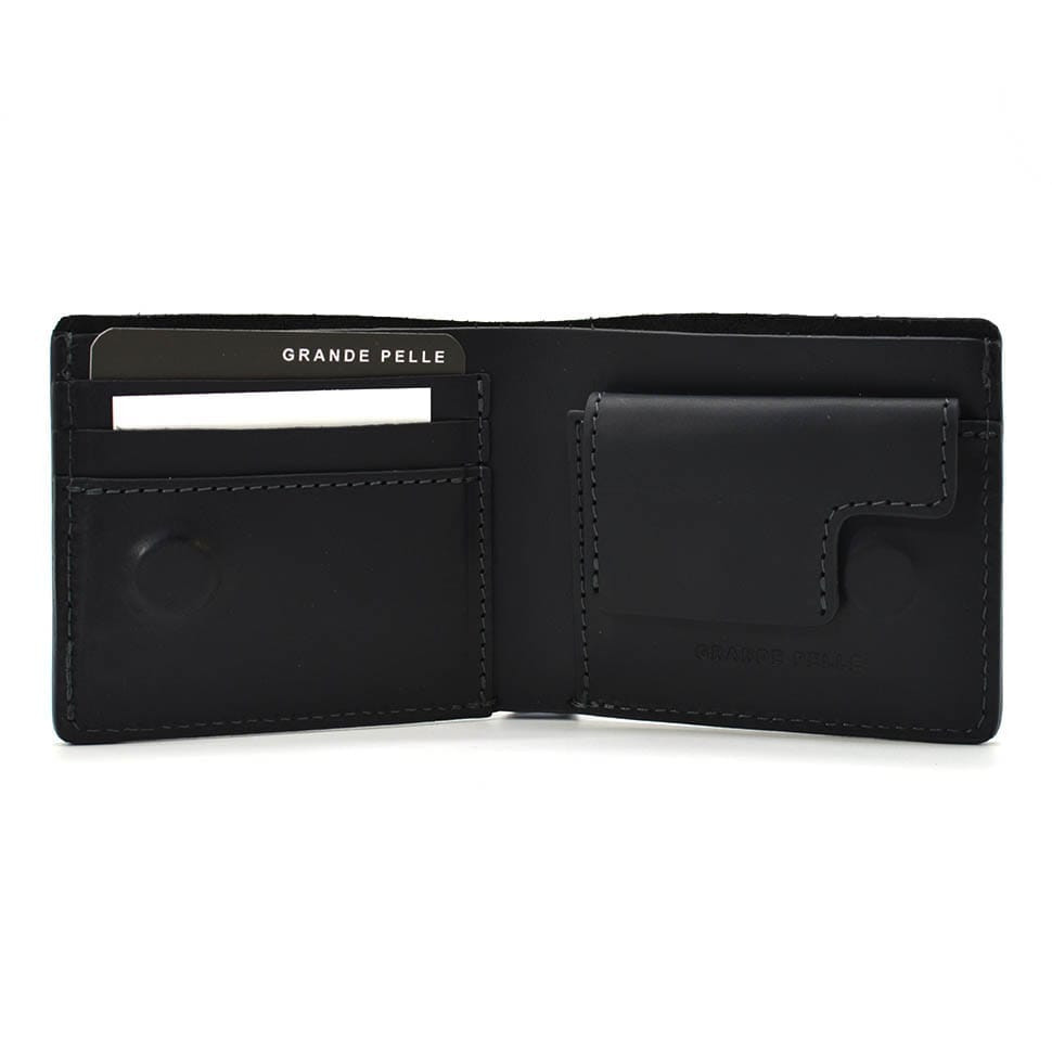 Портмоне магніт, чорний c монетницей Grande Pelle 505110 — 2
