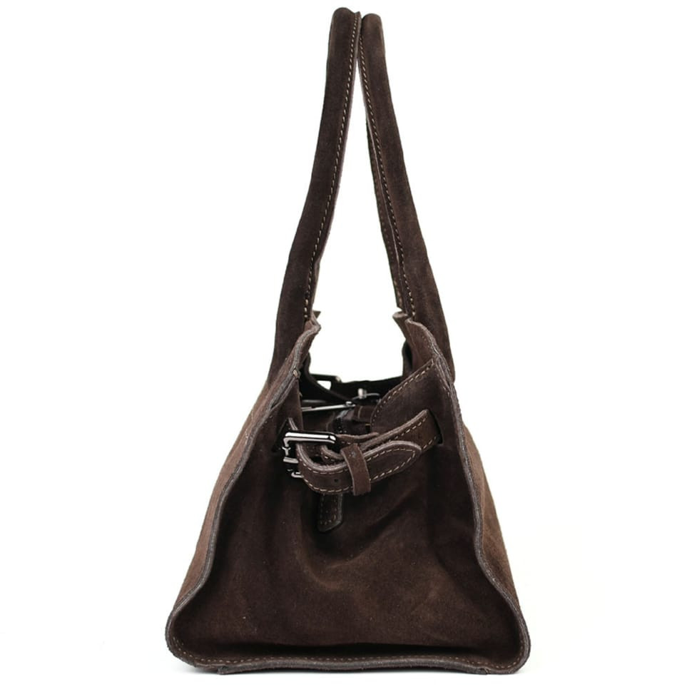 Замшева жіноча сумка тоут Італія Firenze fz3752_chok у кольорі шоколад — 4