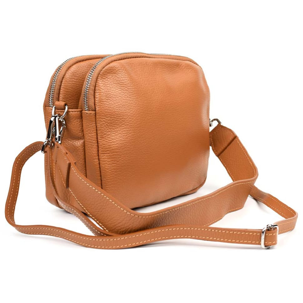 Шкіряна жіноча сумка Virginia Conti Italy - VC02807cognac коньячна — 3