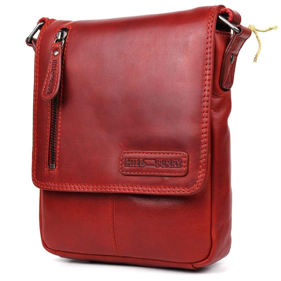 Чоловічий шкіряний червоний мессенджер HILL BURRY HB3069sR — 3