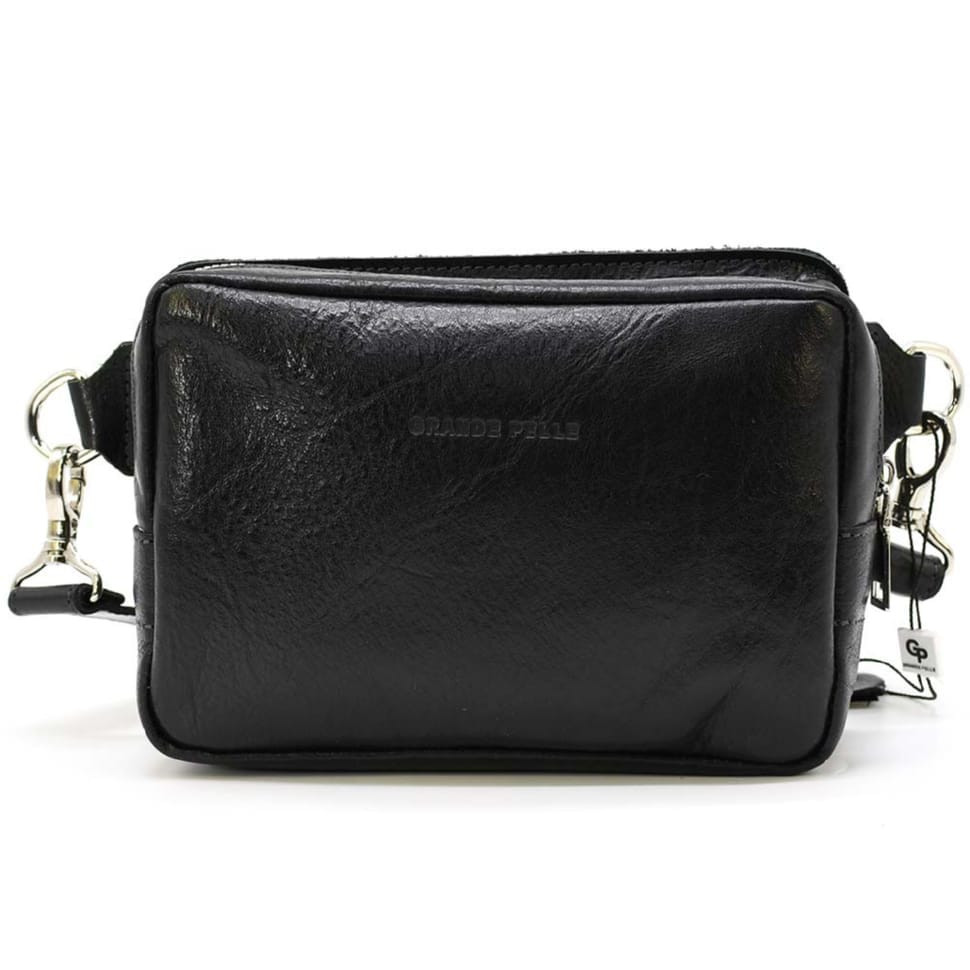 Шкіряна поясна сумка Grande Pelle 740410 чорна — 3