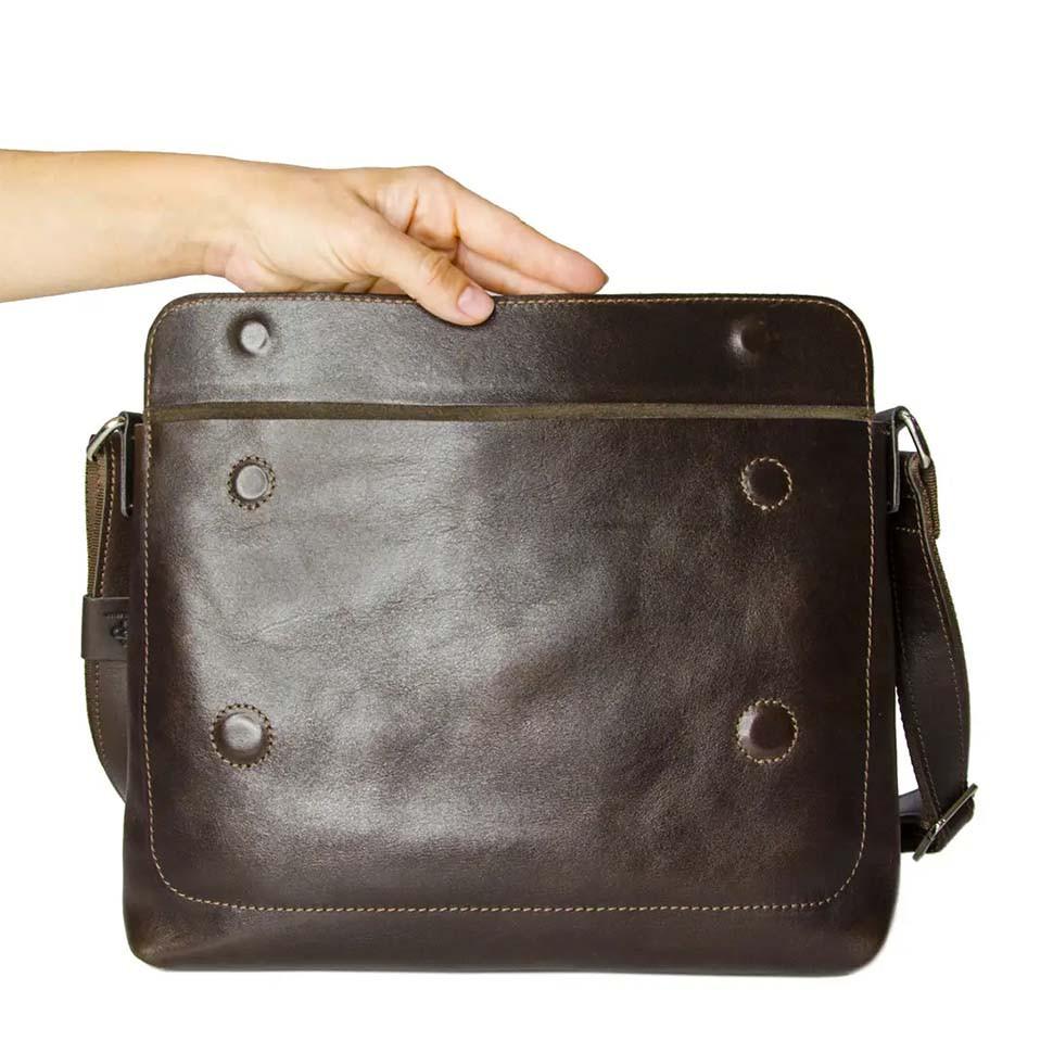 Чоловіча сумка мессенджер через плече с клапаном Grande Pelle 753620 — 4