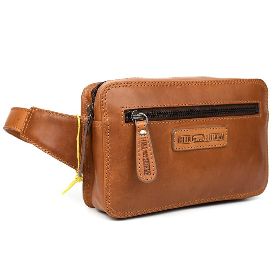 Поясна шкіряна сумка (Германия) Hill Burry HB15095 руда — 2