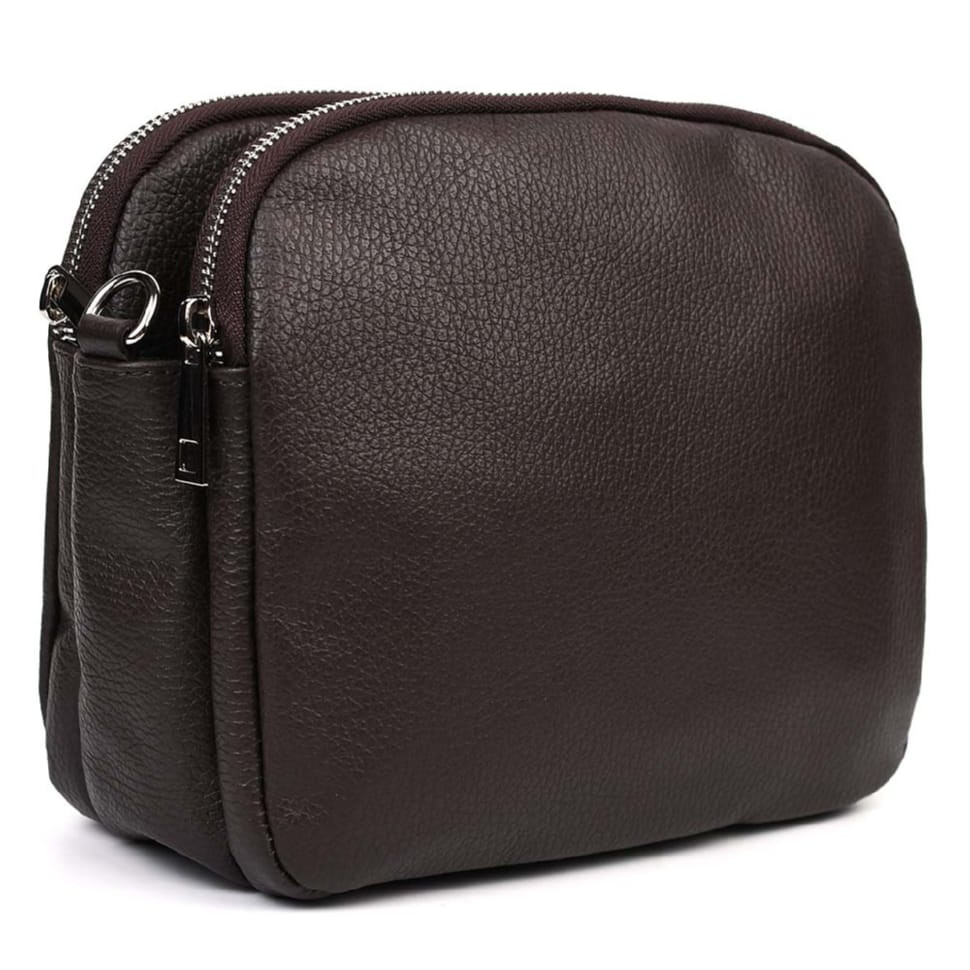 Шкіряна жіноча сумка Virginia Conti Italy - VC02807brown коричнева — 3