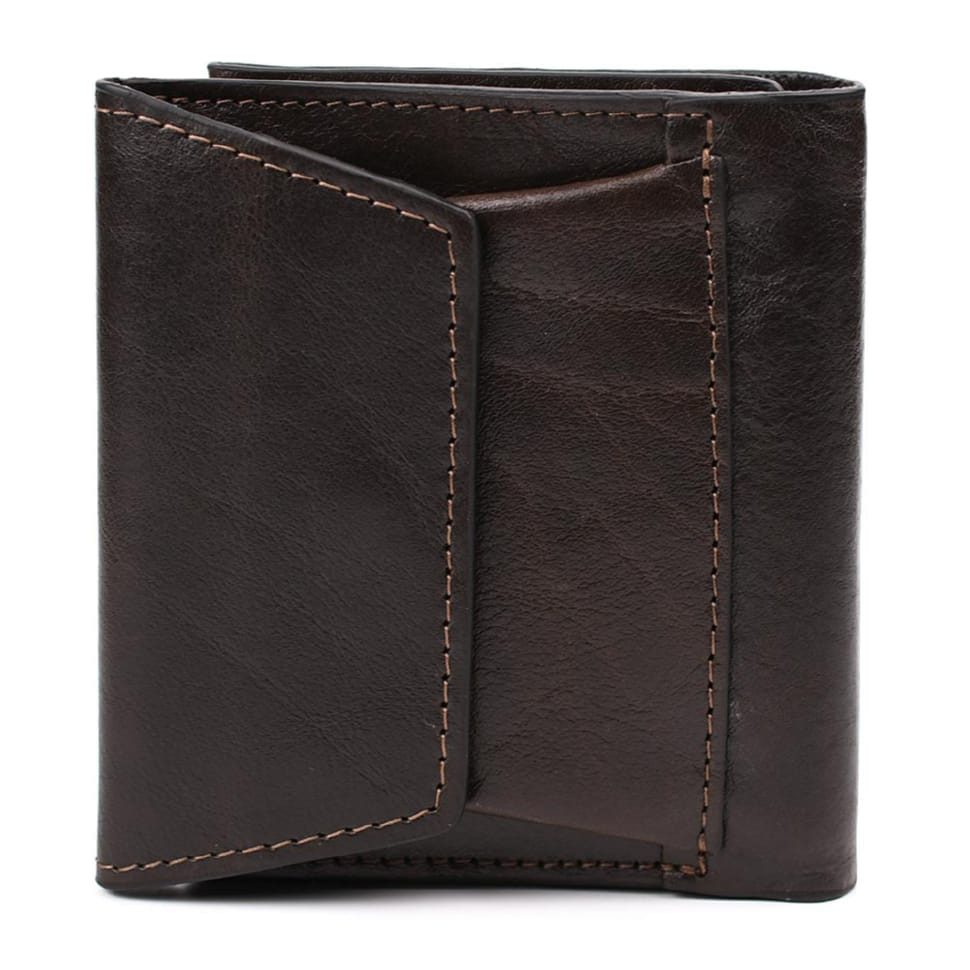Невелике чоловіче шкіряне портмоне Grande Pelle 502420 коричневе — 4