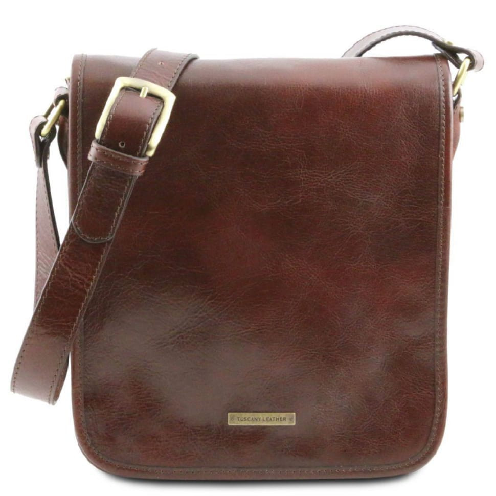 Чоловічий великий шкіряний мессенджер Tuscany Leather Messenger TL141255 (коричневий) — 2
