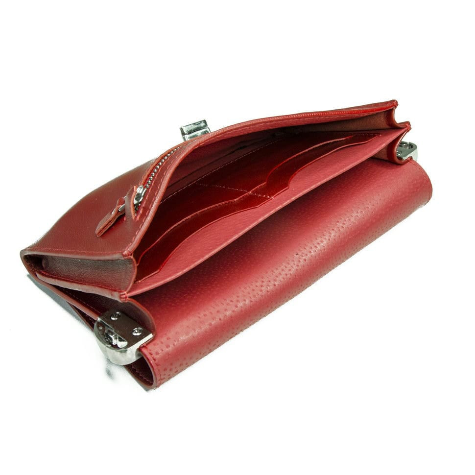 Жіночий клатч Grande Pelle 701660 223х135х30 мм глянцевая шкіра червоний — 2