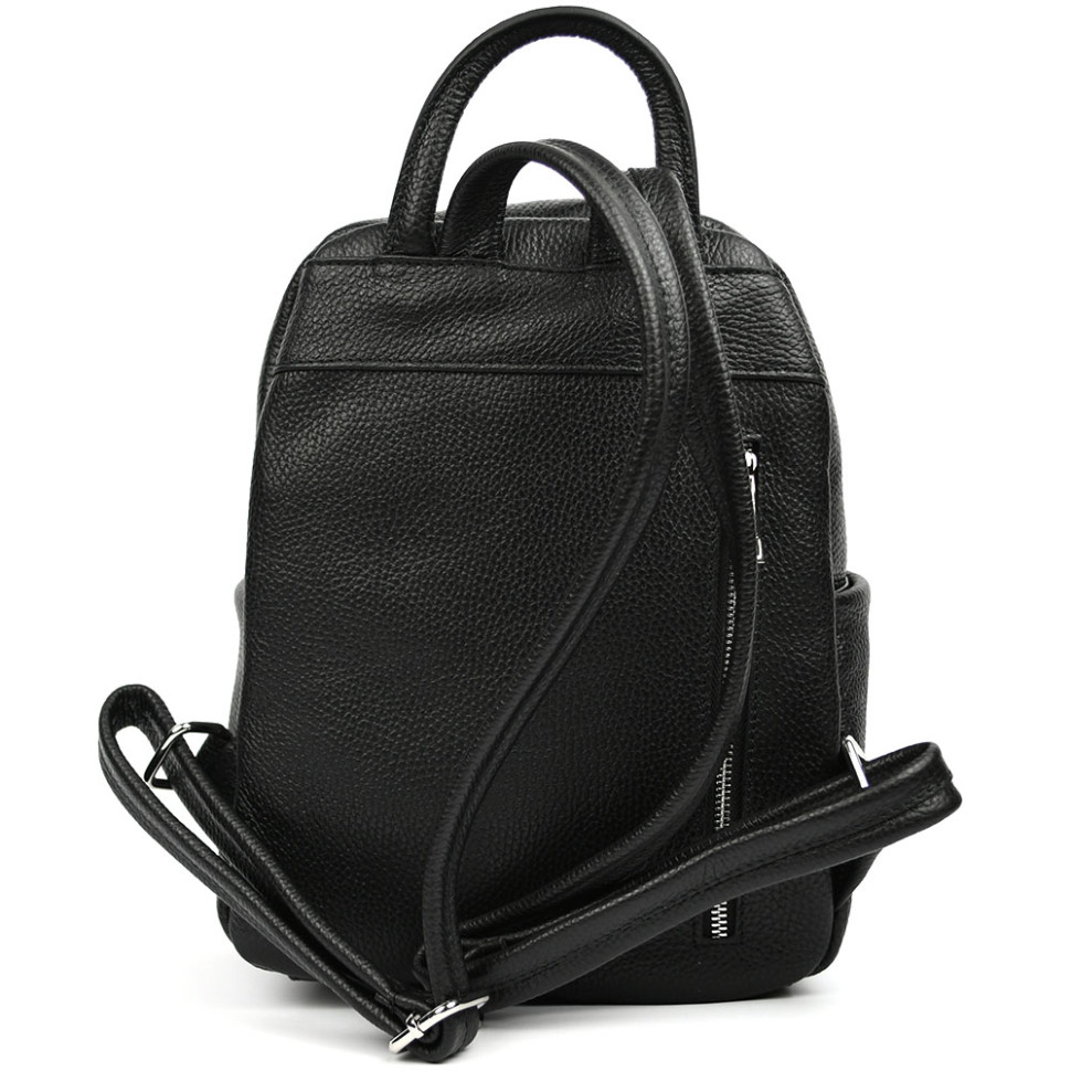 Шкіряний жіночий рюкзак Virginia Conti Italy - VC3964fblack — 2