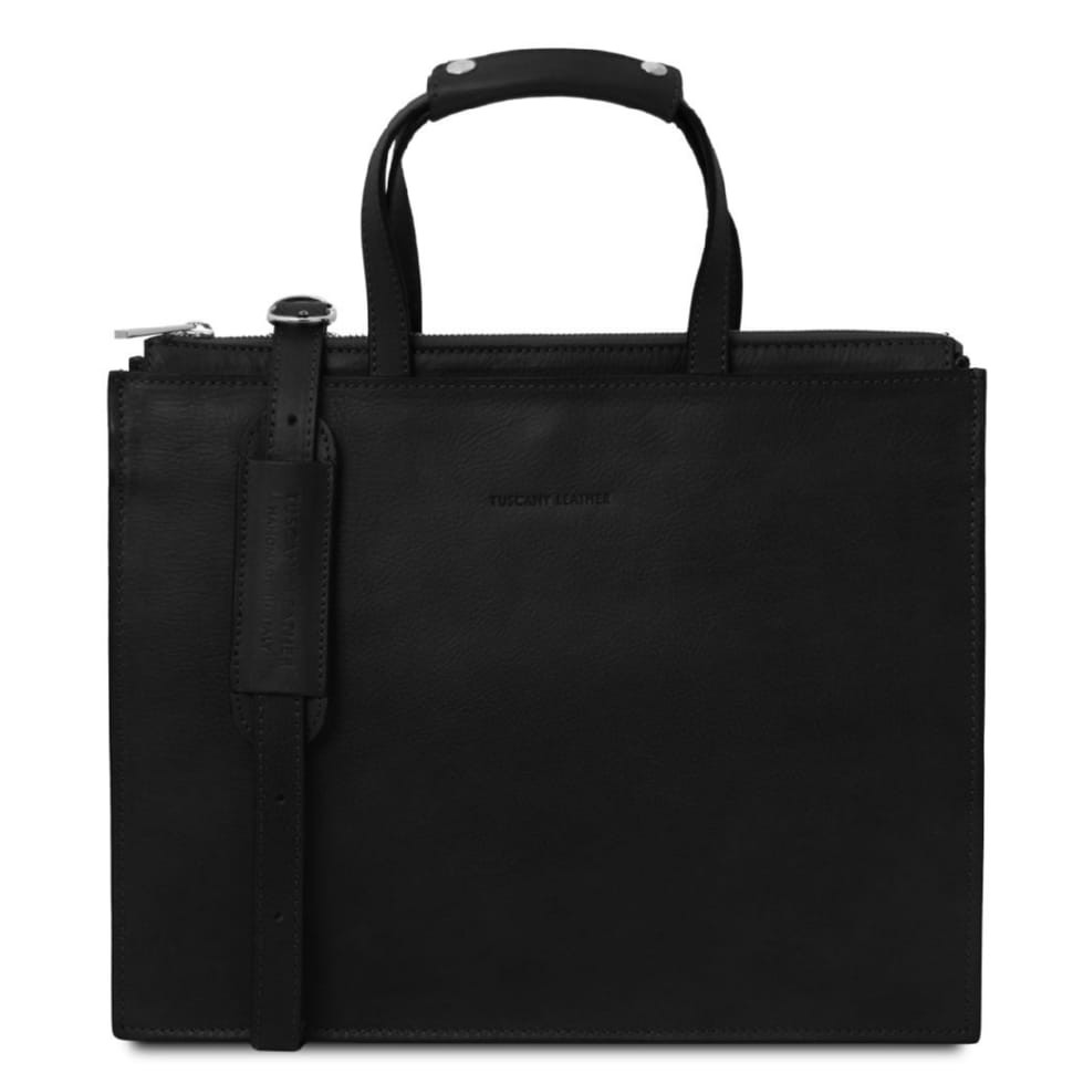 Жіночий портфель шкіряний на три відділення Palermo Tuscany TL142452 (чорний)